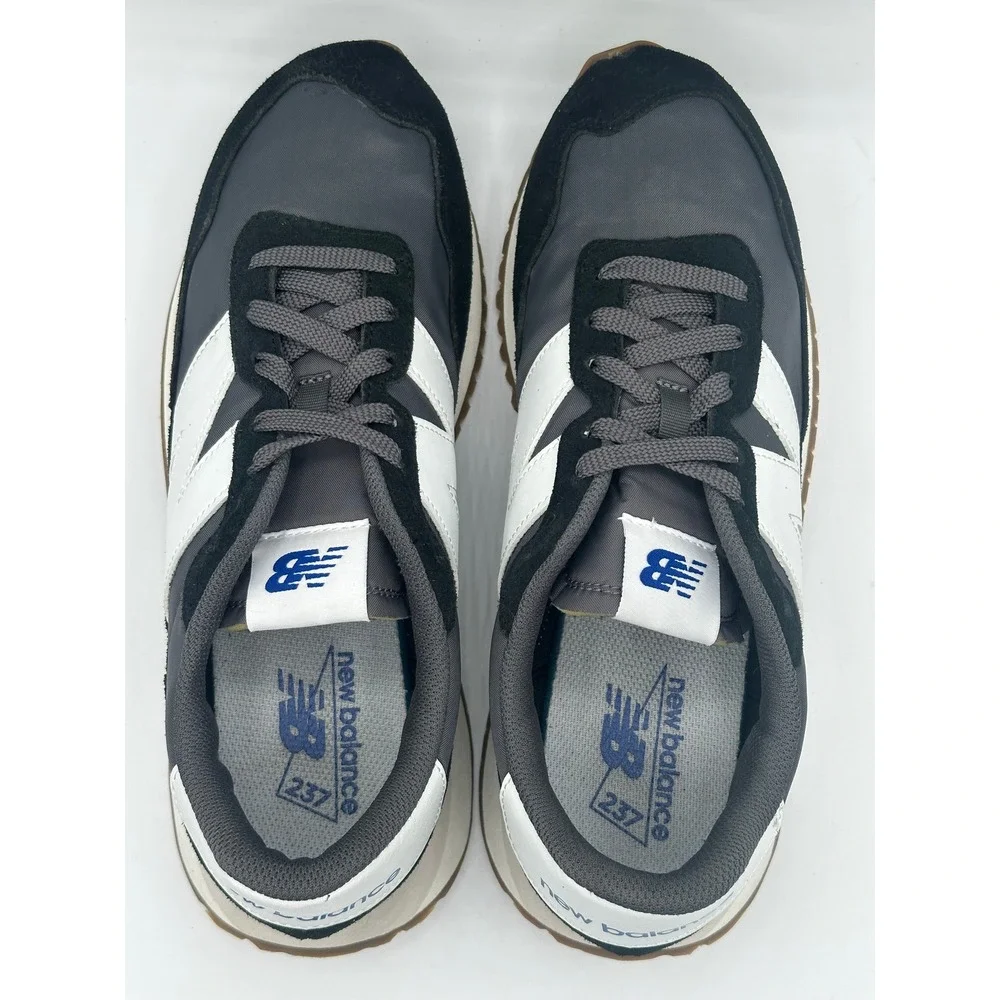 New Balance 237 MS237GA Mens Size 9.5 Black Grey White Gum Sneakers
